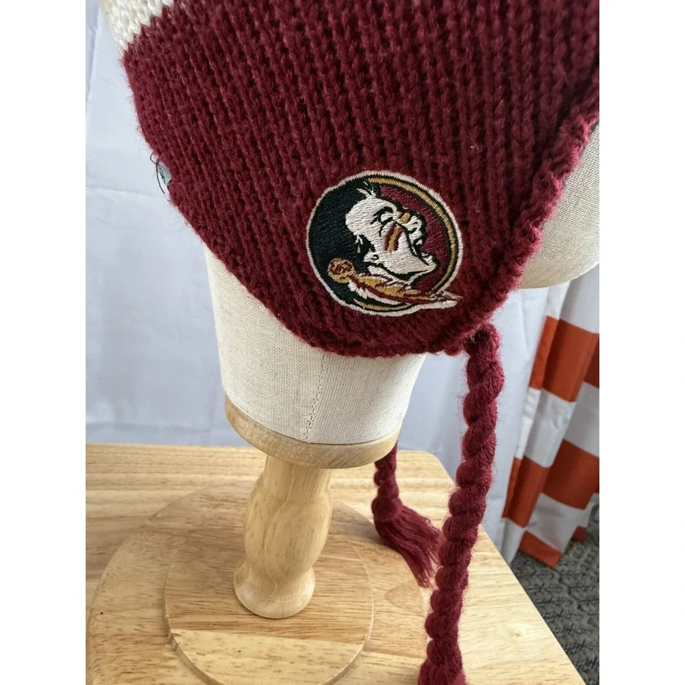 Top of the World Florida State Seminoles Knit Fleece Tassle Pom‎ Hat Adult Size